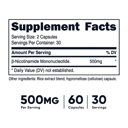 REGENAMD – Nicotinamide Mononucleotide (NMN) – 500 mg 60 Capsules